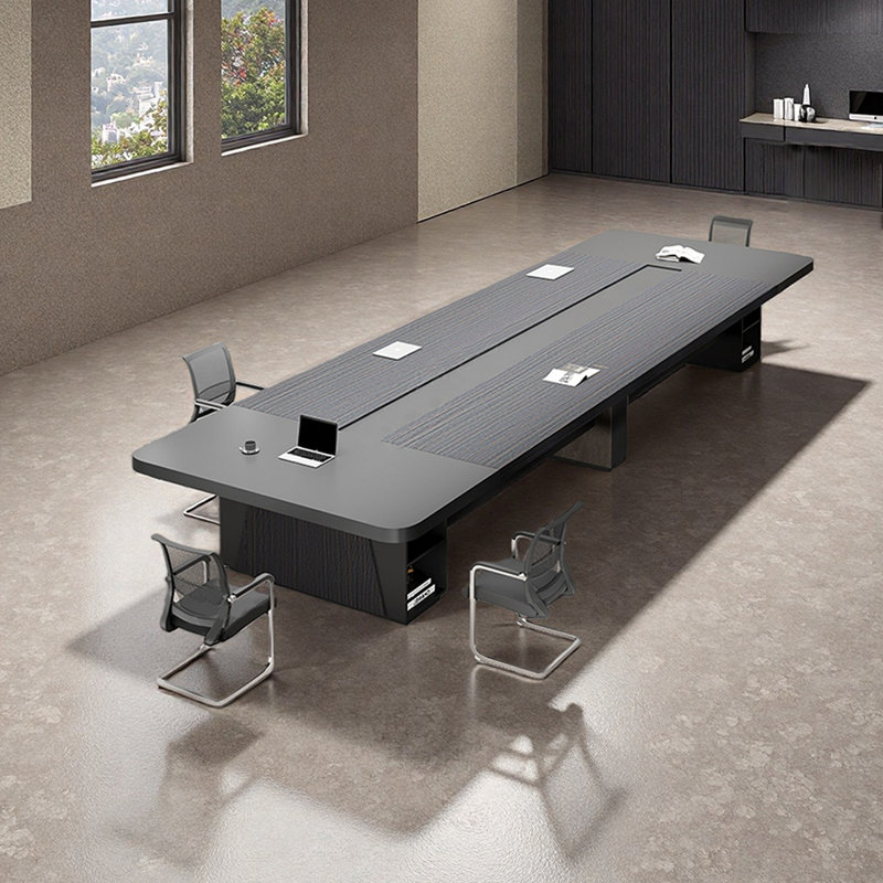 Table de conférence Modern, Noir/gris, H 29,52 po x L 177,16 po x l 59,05 po