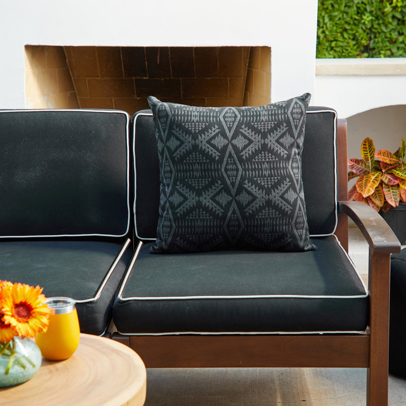 Coussin réversible, H 20 po x l 20 po, Black Geometric