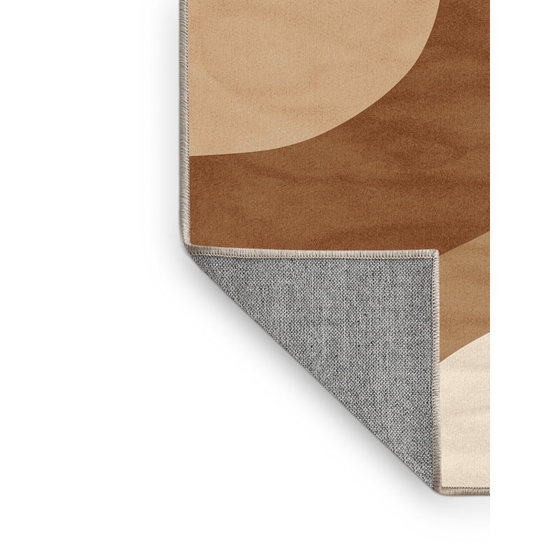 Tapis beige lavable à la machine de couleur unie minimaliste Orionna, 2 pi x 3 pi