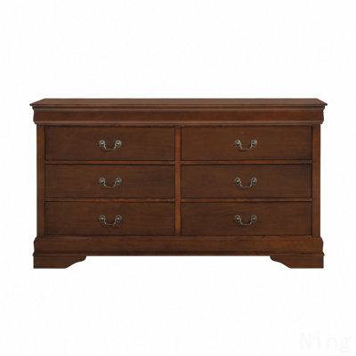 Commode au fini cerisier brun traditionnel de style traditionnel 1pc Louis Phillipe