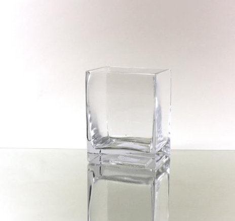 Handmade Glass Table Vase, 5" H x 4" W x 3" D