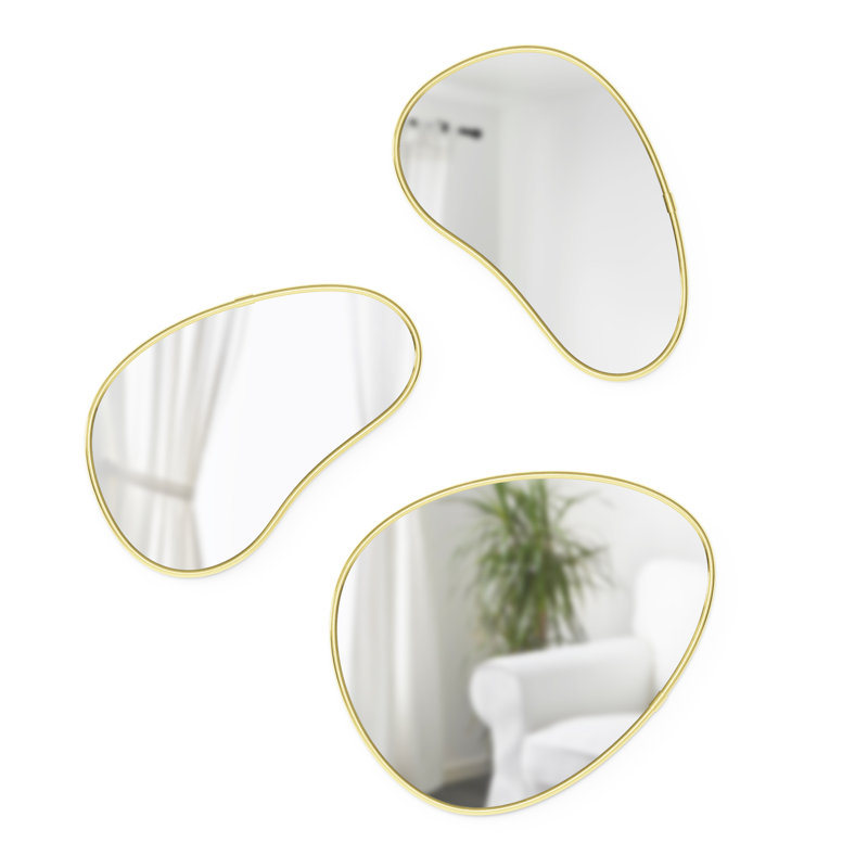 Umbra Hubba Pebble Mirrors Set, Brass