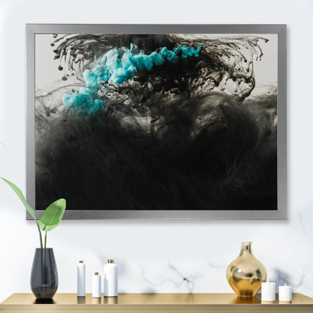 Turquoise Meets Black Liquid Art " Turquoise Meets Black Liquid Art " on Canvas