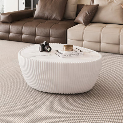 Table basse moderne en cuir fritté