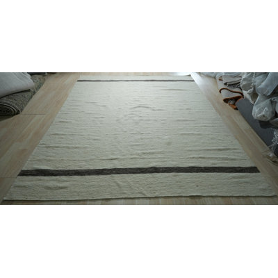 Tapis ivoire tissé à la main ivoire