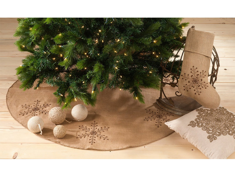 Solid Color Burlap Tree Skirt, 53" W