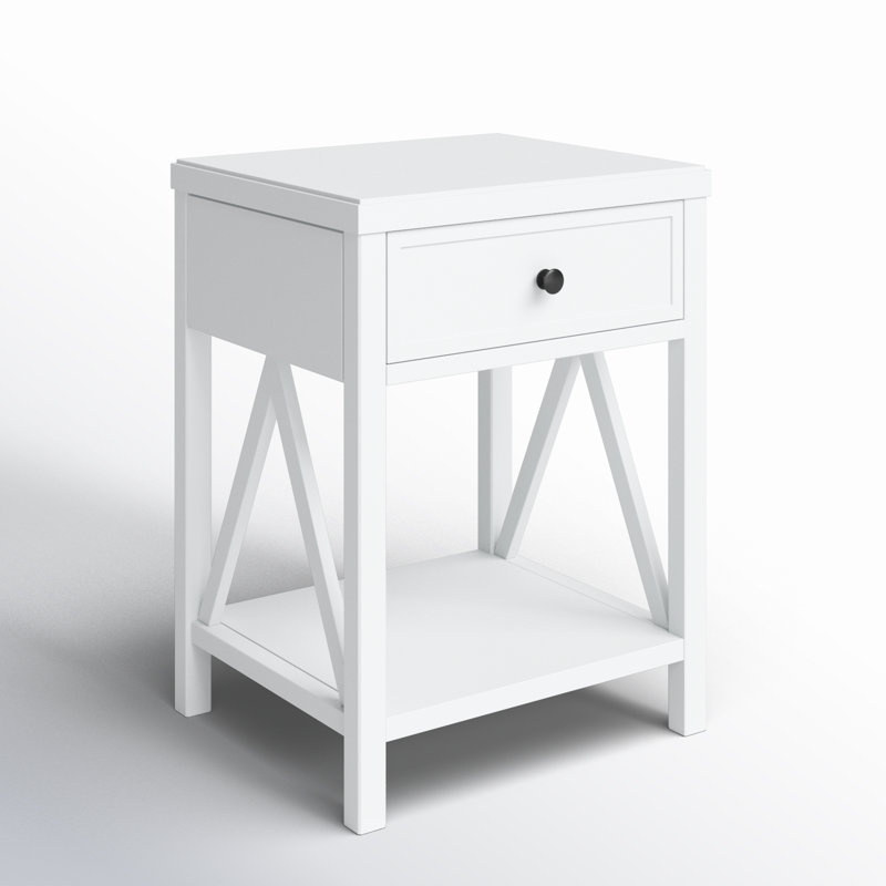 Nadeau Wood Nightstand, White
