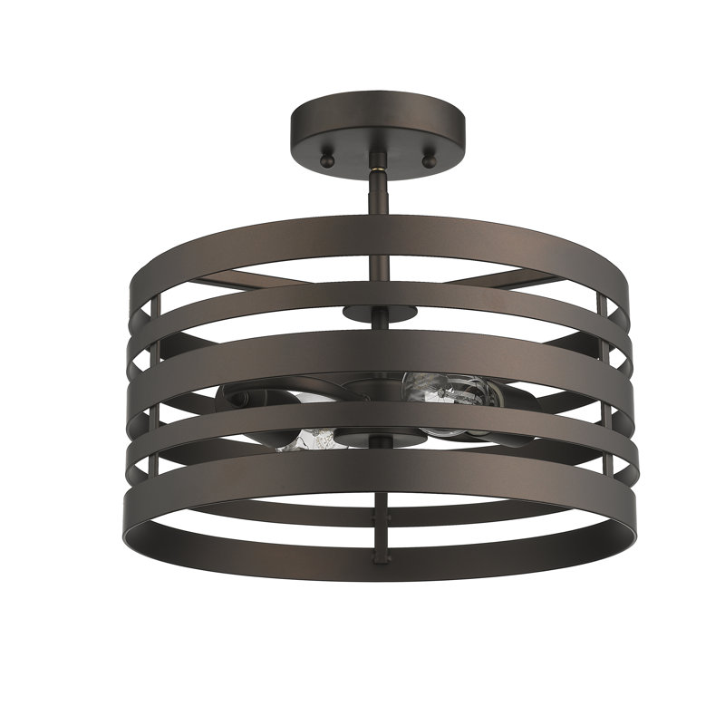 Plafonnier semi-encastré tambour en cage 2 lumières 13 po Coolidge