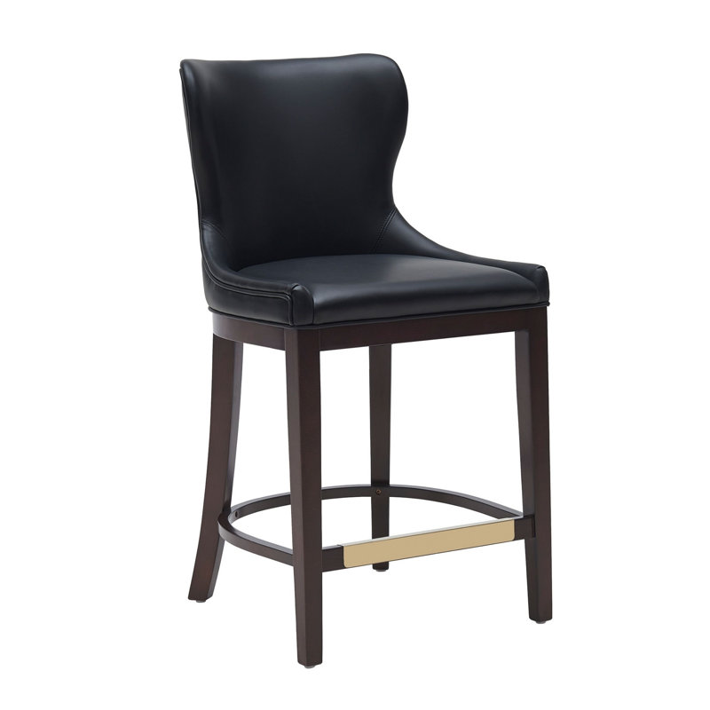 Tabouret de comptoir rembourré Blair, Noir, Tabouret de comptoir (siège d'une hauteur de 26 p, 2