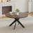 Round dining table, black walnut, brown