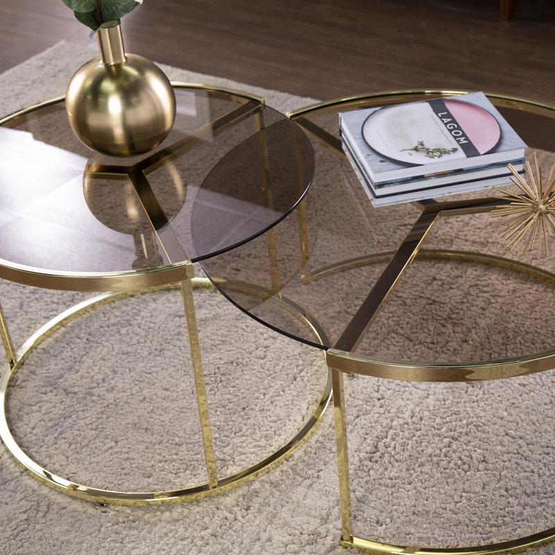 Abrial Glass Top Nesting Coffee Table