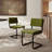 Mid-Century Modern Velvet Upholstered Cantilever Dining Chairs with Armless Design and Metal Frame (Set of 2)-1103559010-1103559014
