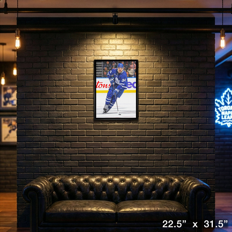 Auston Matthews, toile encadrée 20 x 29 feuilles d'érable Action-V