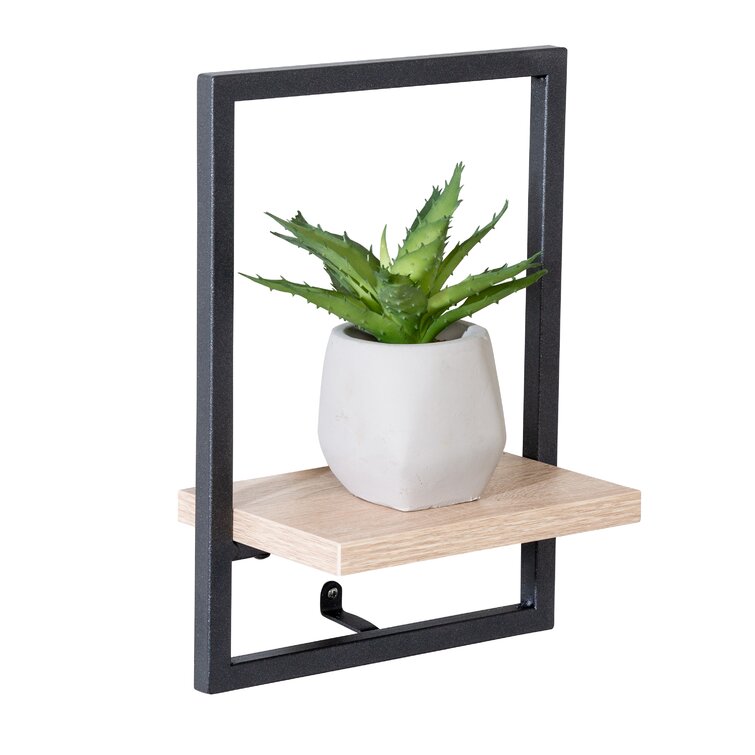 Black 2-Tier Metal Accent Shelf