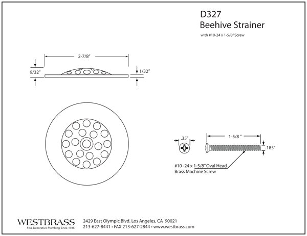 Bathtub Shoe Grid/Strainer Cover 2-7/8 in. Matching Screw for Use with Trip  Lever Style Drain Assembly