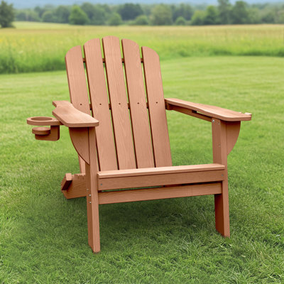 Fauteuil Adirondack pliable surdimensionné en PEHD résistant aux intempéries avec porte-gobelet