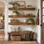 Étagères flottantes en bois massif de 120 cm (47,2 pouces), ensemble de 3 – Rangement mural rustique pour salon et cuisine