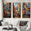 «Cityscape Dynamic Cubic», 3 pièces sur toile-501820426-501820431