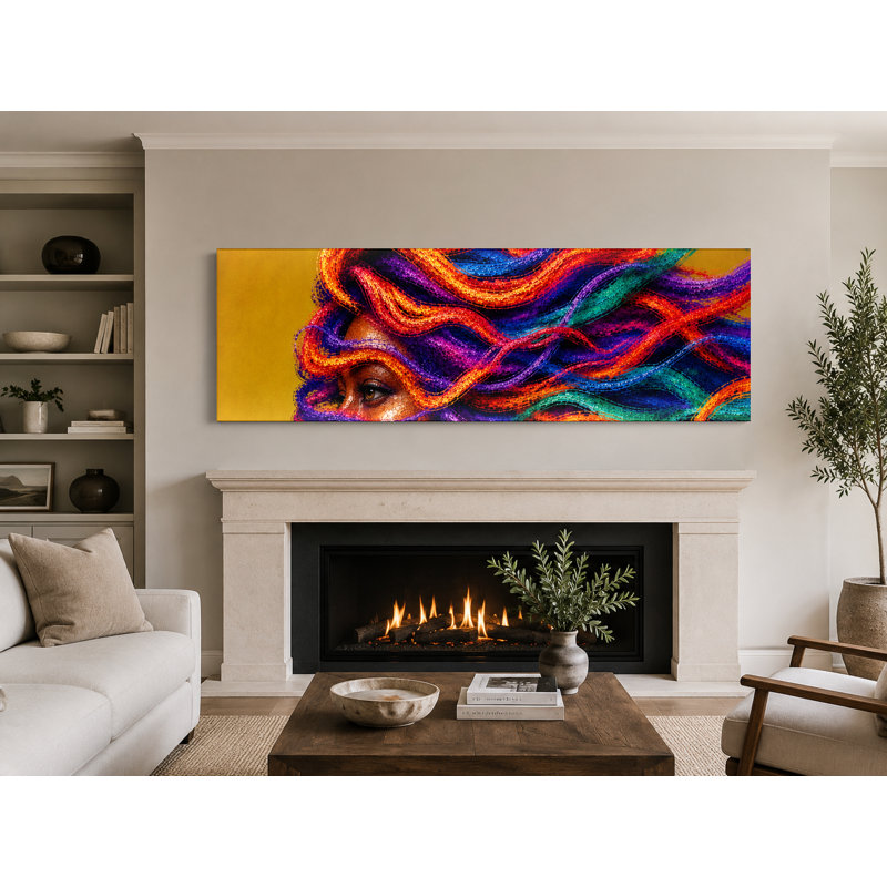 «Regardant vers l'avant» en couleurs - art mural panoramique sur toile, Her Radiance, 48" W x 16" H