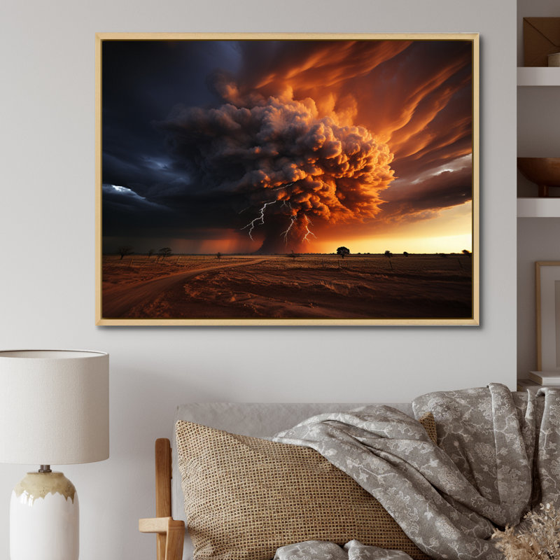 Storm Raging Inferno II - Landscapes Canvas Art Print, H 12 po x l 20 po x P 1 po, Cadre naturel flottant