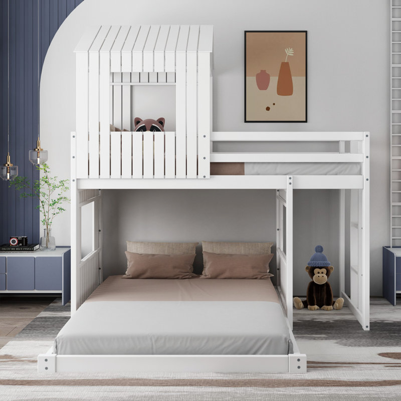 Hummel Kids Twin Over Full Bunk Bed, White