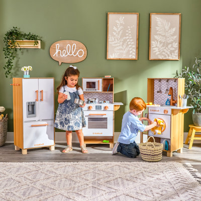 Cuisine de jeu en bois 3 pièces avec lumières, sons et 30 accessoires