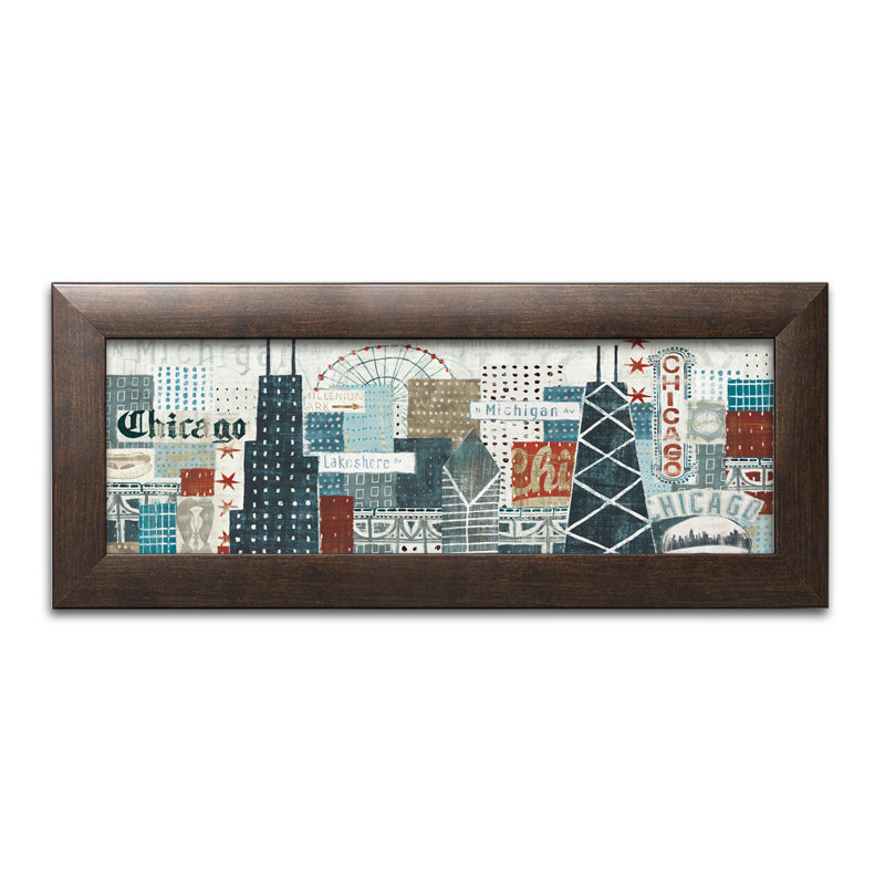 « hey chicago crop », impression, Papier avec cadre brun, H 10 po x l 22 po x P 0,75 po