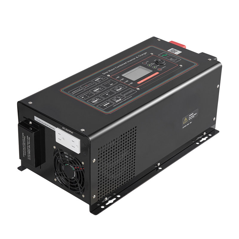 Chargeur onduleur à onde sinusoïdale pure, 3000W, onduleur DC 12V à AC 120V avec écran LCD, télécommande, basse fréquence, pour camping-car RV, compatible avec les batteries LiFePO4 et Lithium 12V