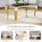 5-Piece Dining Set, 0.39" Black Glass Dining Table with Mirror Stainless Steel Legs, 4 Velvet Dining Chairs with Nailhead Trim and High-Density Foam Padding-963399122-963399126