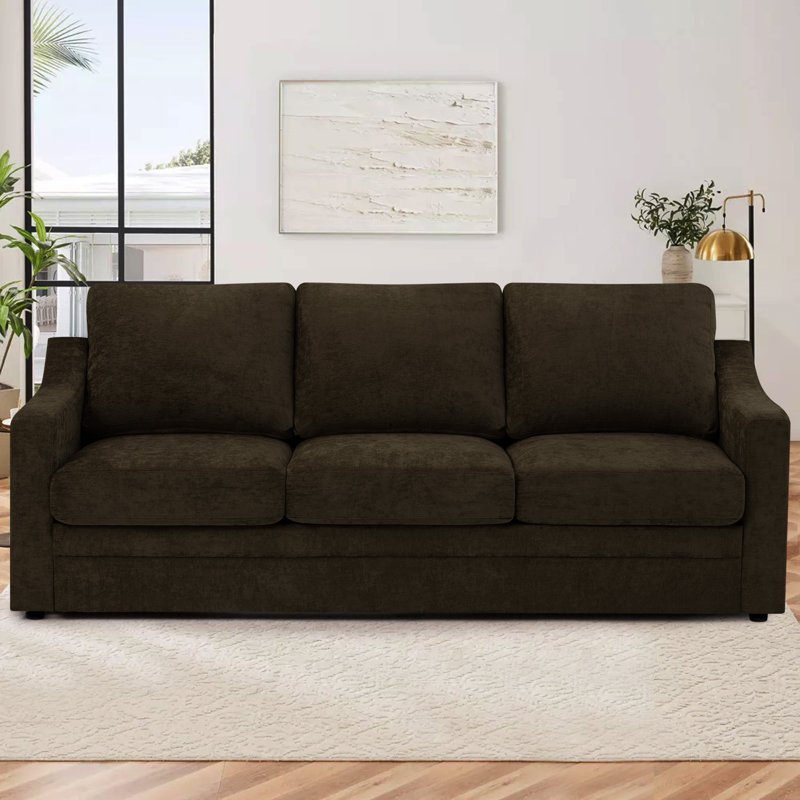 83"  Upholstered 3 Seater Sofa With Thicker Seat Cushions, Comfy Chenille Modern Couch With Wider Armrests For Living Room, Apartment
