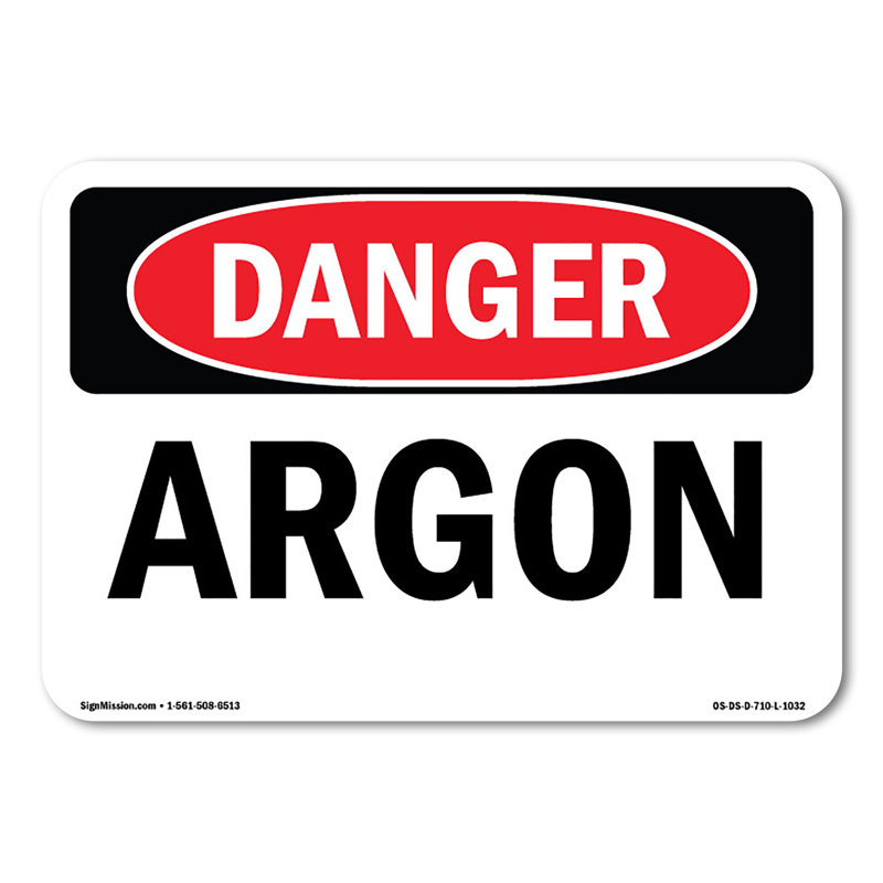 Enseigne argon en aluminium 14 po x 10 po, H 10 po x l 14 po x P 0,1 po