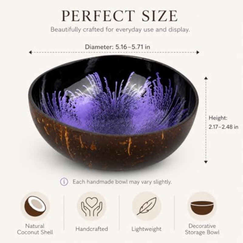 Natural Natural Coconut Bowl, Mauve / Noir
