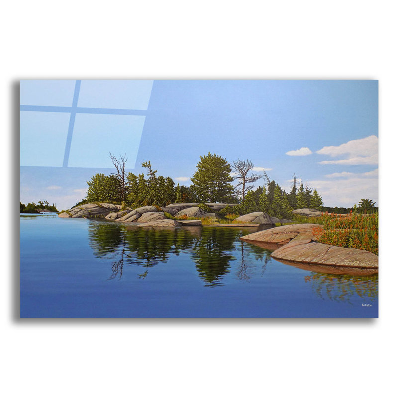  «Beyond The Rocks» par Kenneth M Kirsch, art mural en verre acrylique, 24 po x 16 po, H 16 po x l 24 po