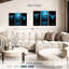 Ensemble de 3 boissons bleues sur toile-92829637