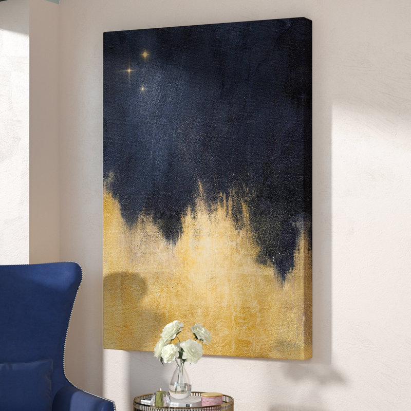 Étoiles dans la nuit - Reproduction d'art graphique sur papier, H 45 po x l 30 po x P 2 po, Toile