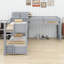 Lit superposé en L avec bureau d'étude intégré, tiroirs de rangement et station de charge-739553856