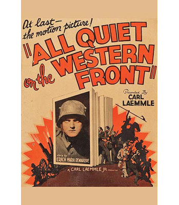 « all quiet on the western front »-impression de publicité rétro