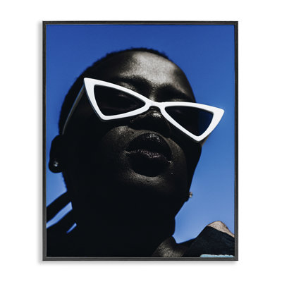  Stylish Sunglasses on Blue Framed Giclee Art by Oladimeji Odunsi