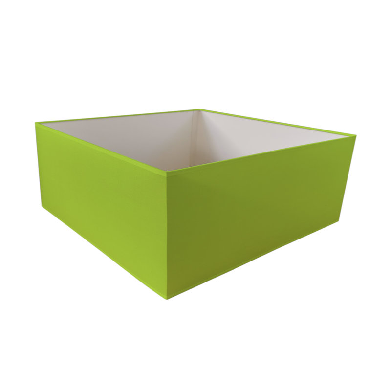 Silk Rectangle Lamp Shade ( Uno ), Lime, 25cm H x 40cm W x 40cm D