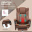 Fauteuil de bureau massant en microfibre marron chaud avec chauffage réglable et soutien lombaire vibrant