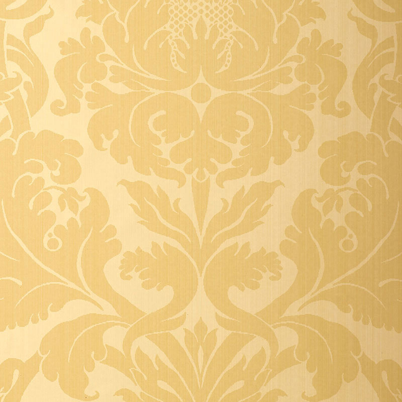 Fiorella Damask Wallpaper, Yellow
