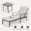 Chaise longue de patio en aluminium 2 pièces avec table d'appoint et coussins-9427642