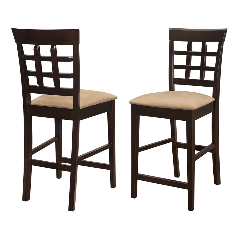Ouais Solid Wood 25.5'' Counter Stool in Beige and Brown