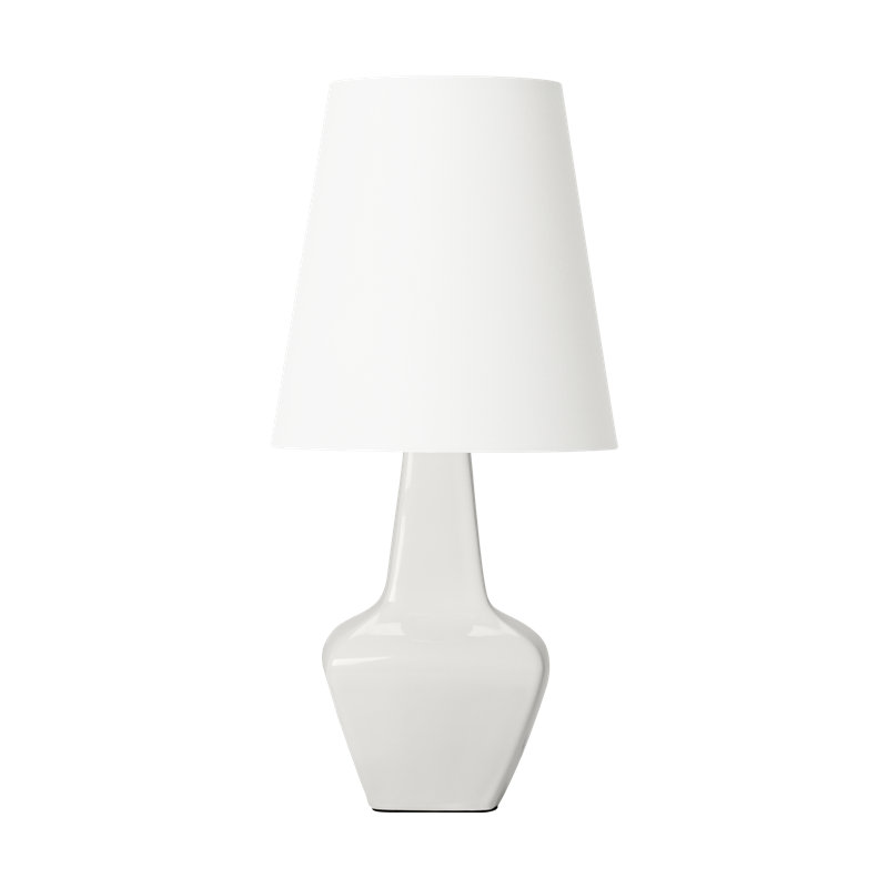 Table Lamp, White, 22" H x 10.75" W x 10.75" D