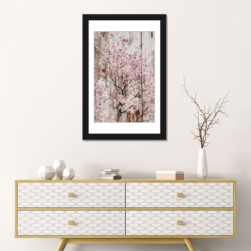 « spring florals ii », impression sur toile, Papier d'art encadré noir, Blanc, H 24 po x l 16 po x P 1 po