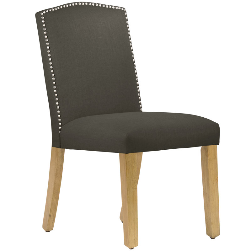 Nadia 20'' H Upholstered Dining Chair, Classic Slate Linen, Natural Wood
