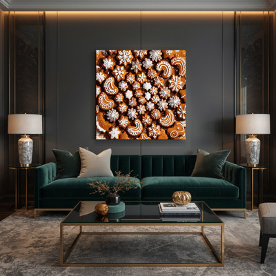 «Desserts Gingerbread biscuits», art mural sur toile brune