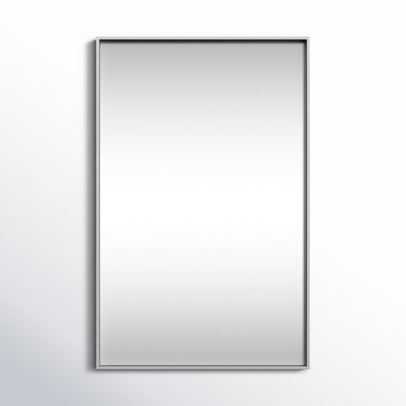 Sabine Metal Rectangle Wall Mirror, 18" x 28", Silver
