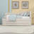 Wooden Upholstered Three Drawers Daybed with Trundle and Slats-458612026-458612031