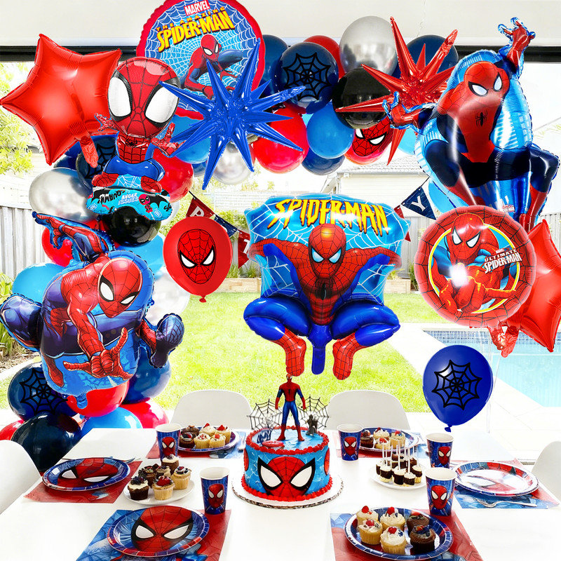87Pcs Spiderman Balloon Party Decorations, Spiderman Birthday Decorations Balloons Set